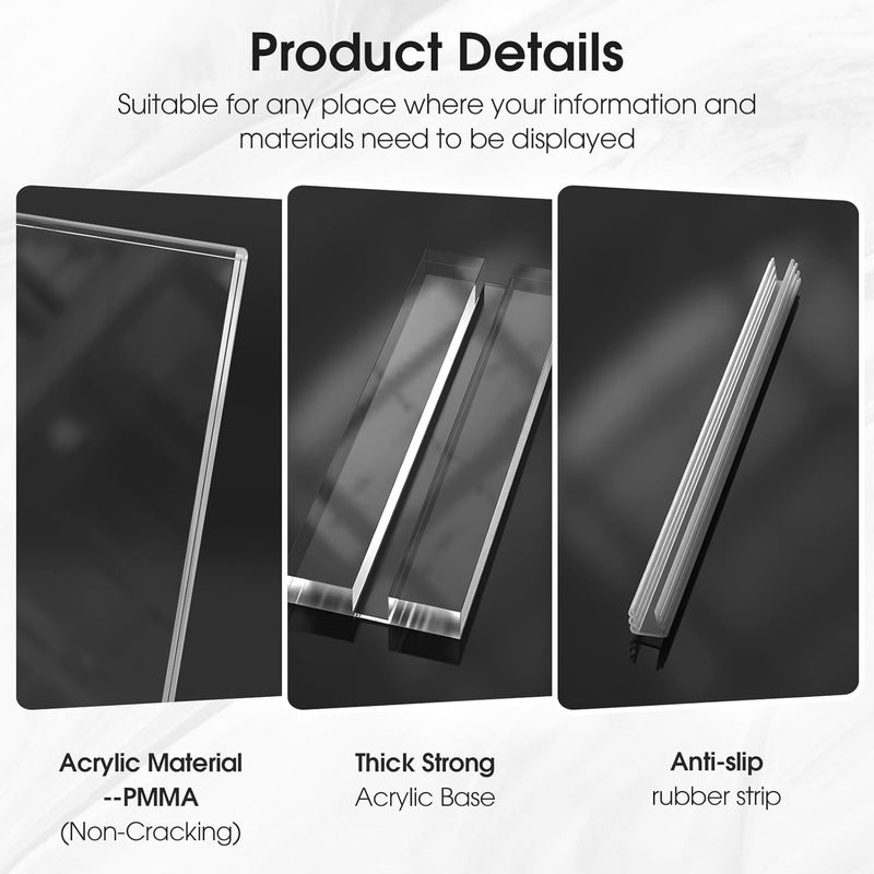 MaxGear حامل لافتات أكريليك 8.5 × 11 بوصة 10 عبوات، حامل عرض بلاستيكي مزدوج الجوانب، إطار أكريليك لطاولة، حامل ورق واضح لقائمة الطيران للمتاجر والمطاعم والفنادق والمكاتب - Image 5